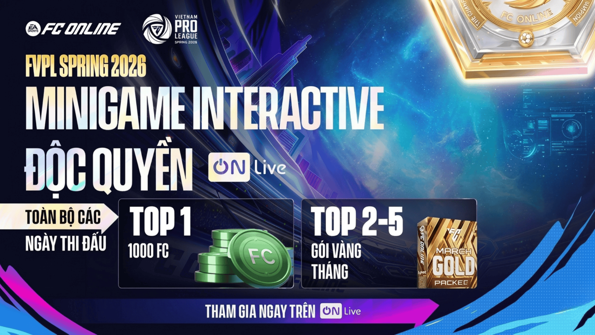 Fvpl Instrument Chơi minigame tương tác khi xem FVPL Spring 2026, tặng tới 1000 FC mỗi ngày